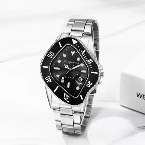 LANCARDO Men Novelty Irregular Dial Magnifier Date Lumious Hands Wrist Watch Quartz Polka Dot Shaped Case Casual Business Watch https://tinyurl.com/2djx2kna