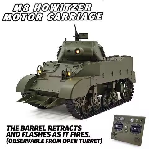 1/16 RC Tank M8 Self-propelled Motor Tanks 2.4G Full Scale Smoke Remote Control Electric Tank Military Model Toy G2079 https://tinyurl.com/2xzzet3l