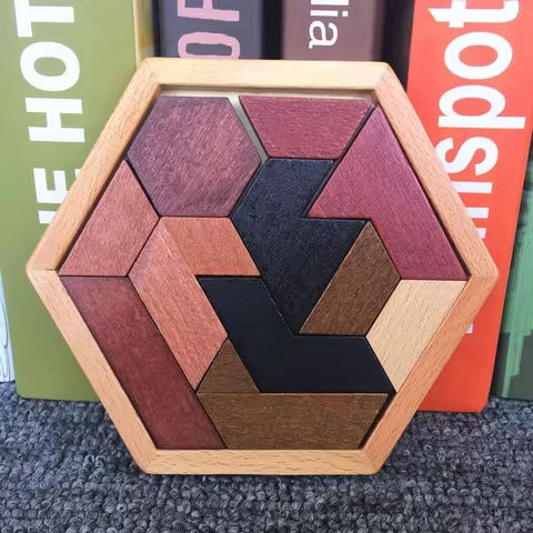 Hexagon Wooden Puzzle Grow the Intellect Toys For Kids Tangram Intelligence Adults IQ Games Puzzle https://tinyurl.com/24vsz7hu