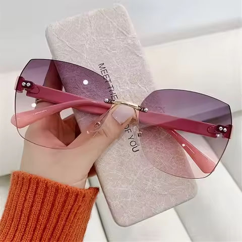 Vintage Rimless Sunglasses 2024 Women Gradient Sunglasses Summer Shades Fashion UV400 Frameless Sun Glasses Ladies Eyeglasses https://tinyurl.com/23ey5b9s