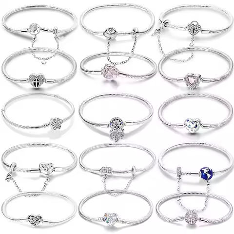 Hot Sales 925 Sterling Silver Bracelets Forever Love Butterfly Heart Bracelet Fit DIY Charms Beads Fashion Women Jewelry 17-20CM https://tinyurl.com/237k7bpu