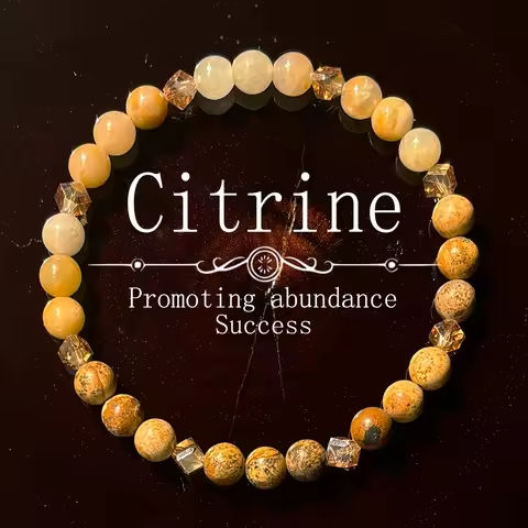 1 Citrine Natural Stone Bracelet Promotes Abundance and Success Unisex Handmade Jewelry 6mm https://tinyurl.com/2cametuz