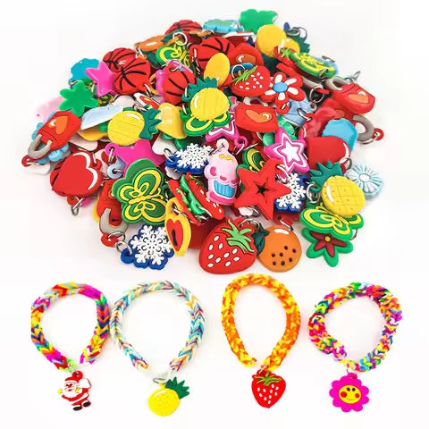 48pcs Pendants DIY Colorful Loom Rubber Band Bracelet Jewelry Making Beads Toy  Colorful Animal Flower Beads Random Style 2023 https://tinyurl.com/2dz6vrlj