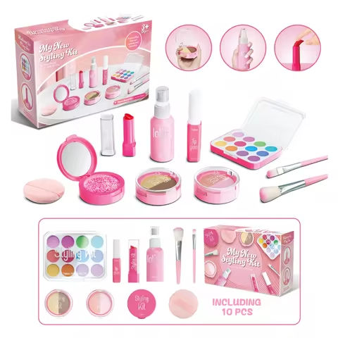Kids Pretend Makeup Play Set for Ages 3-6 Girls, Children’s Cosmetic Simulation Toy Kit, Fashion Styling Beauty Set For Girls https://tinyurl.com/23ogbcmf