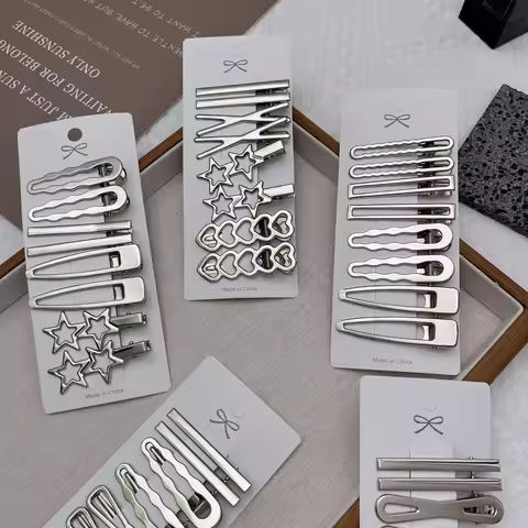 Sliver Metal Hair Clips Women Girls Y2K Duckbill Hairpin Personality Bangs Side Headwear Barrettes Hairclip Styling Accessories https://tinyurl.com/28wl83jc
