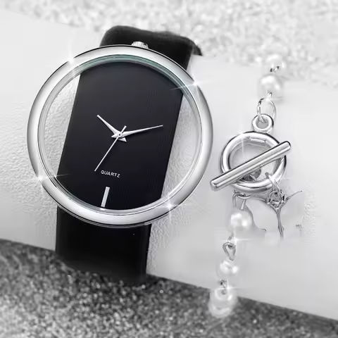 Women Watches Fashion Hollow Large Dial Ladies Leather Band Quartz Watch https://tinyurl.com/28akmxed