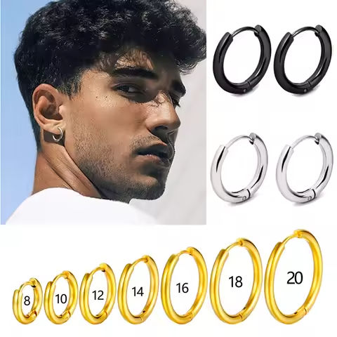 1 Pair Stainless Steel Hoop Earrings Women Men Gold Color Small Earrings Girl Jewelry Pendientes Mujer Aretes Cartilage Piercing https://tinyurl.com/24phaysz