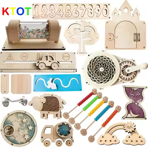Montessori Toys Busy Board Diy Accessories Learning Education Busy Board Games for Baby Activity Board Components Wooden Parts https://tinyurl.com/2a9hqslo
