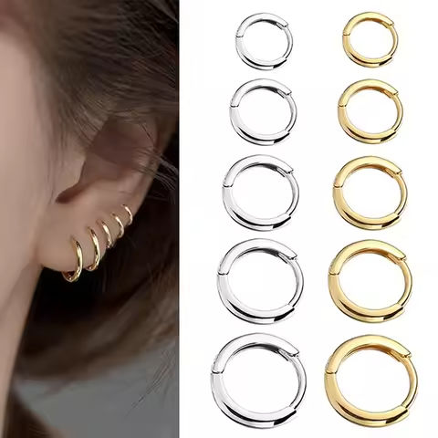 2022 New Simple Stainless Steel Small Hoop Earrings for Women Men Cartilage Ear Piercing Jewelry Pendientes Hombre Mujer https://tinyurl.com/23vctu4q