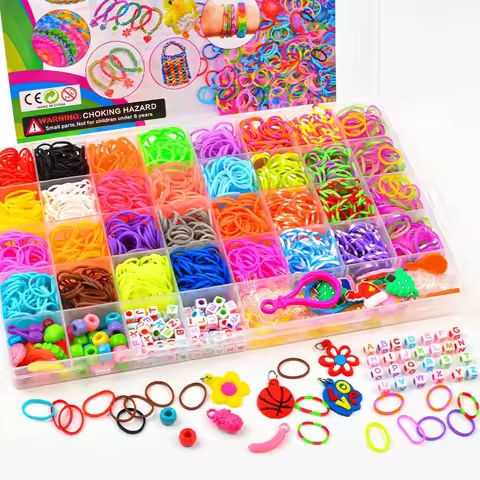 Creative Colorful Loom Bands Set Rainbow Bracelet Making Kit DIY Rubber Band Woven Bracelets Craft Toys For Girls Birthday Gifts https://tinyurl.com/2yhrgpvz