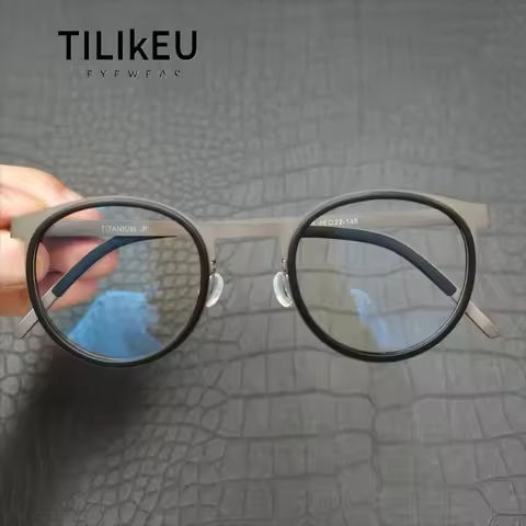 Denmark Brand Pure Titanium Round Screwless Eyewear Men Glasses Frame Vintage Circle Eyeglasses Can Customized Prescription Lens https://tinyurl.com/26s5t5ge
