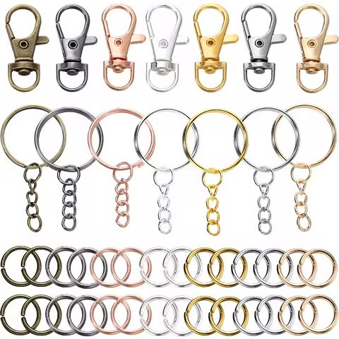 70Pcs/Set Swivel Snap Hook and Key Rings with Chain Jump Rings Connectors for DIY Keychain Lanyard Jewelry Making Supplies https://tinyurl.com/2xk9fc96