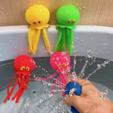 Baby Bath Toys Sponge Water Absorbing Octopus Squeezing Stress Relief Toys Summer Swimming Play Water Bath Toy for Children https://tinyurl.com/2dnvf8uf