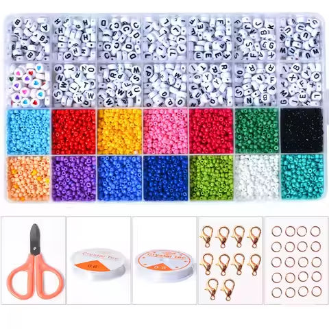28 Cells 3mm Glass Rice DIY Beads Set Bracelet Making Kit For Kid Creative Necklaces With Letter Art And Craft Toys Girls Gift https://tinyurl.com/223z96wy