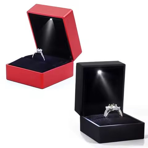2024 Ring Box With LED Light Jewelry Diamond Ring Box Storage Wedding Ring Box Jewelry Organizer Storage Gift https://tinyurl.com/2aaj9u4l