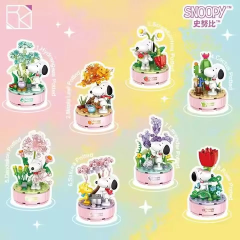 Genuine Snoopy blind box puzzle assembly ornaments cartoon scene children assembled unzipped building block gift ornaments https://tinyurl.com/2clwncap