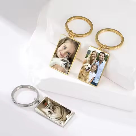 Teamer Photo Picture Print Pendant Key Chains Women Men Stainless Steel Personalized Keyring Accessories Birthday Wedding Gift https://tinyurl.com/2xqlf66t