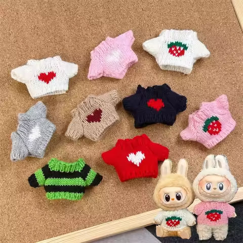 Ropa Labubu Doll Clothes Outfit Accessories For 15/17cm Labubu V2 V1 Plush Doll’s Clothing Colorful Sweater Kid Toy Girl Gift https://tinyurl.com/2292qeuk