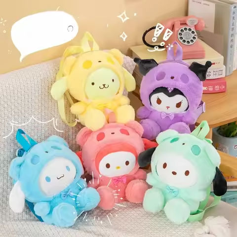 25cm Sanrio Hello Kitty Kuromi Cute Plush Toys Women Bag Anime Cartoon Cute Shoulder Backpacks Girls Christmas Birthday Gifts https://tinyurl.com/2atapsgh