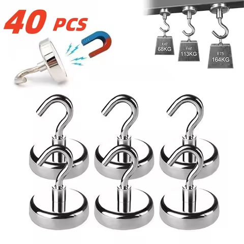 40PCS Strong Magnetic Hooks Multi-Purpose Storage Hooks Home Kitchen Bar Storage Hooks Key Storage Hooks Bathroom Hangers https://tinyurl.com/24co9c37