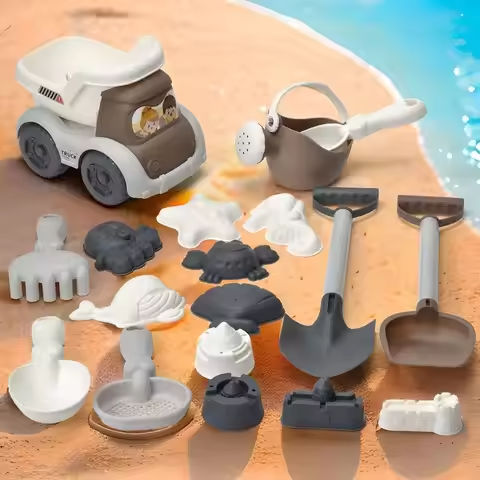 1 Set Portable Beach Sand Play Toys Cartoon Lightweight Beach Play Toys Funny Morandi color Beach Bucket Toys Children https://tinyurl.com/23qd9ku2