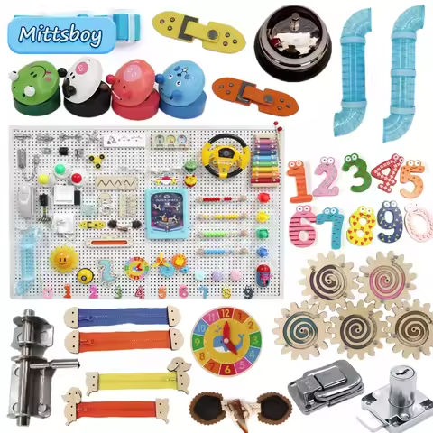 Busy Board Accessories Montessori Wooden Toy Key Lock Switch Slides Paillette Educational Toy Early Education Training Toy Gifts https://tinyurl.com/292kslbc