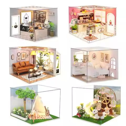 DIY DollHouse Leisurely Coffee Shop Dollhouses Scene Model Miniature Doll House Wooden Assembly Model Toys For Kids Xmas Gifts https://tinyurl.com/29su5gvg