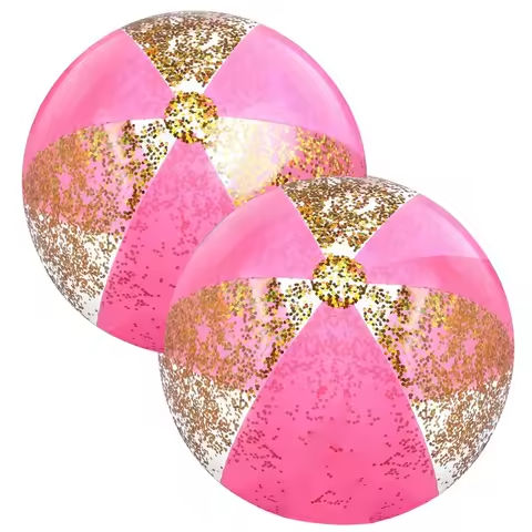 M15K2Pcs 16Inch Inflatable Beach Balls Gold Confetti Pool Balls for Swimming Pool for Adults Summer Birthday Party Pink https://tinyurl.com/26h9df83