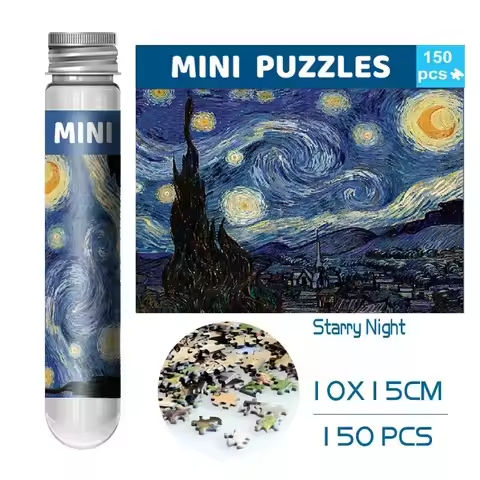 150pcs Test Tube Jigsaw Puzzle World Famous Painting Van Gogh The Starry Night Christmas Gift https://tinyurl.com/22wyf2or