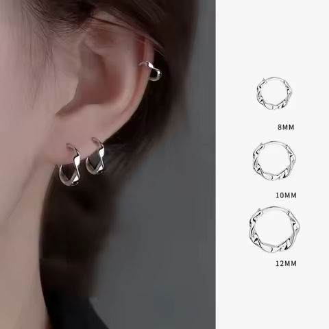 Fashion Sliver Color Twist Hoop Earring For Women Minimalist Geometric Round Circle Earrings Wedding Jewelry Accessories Gifts https://tinyurl.com/2bqxmmx6