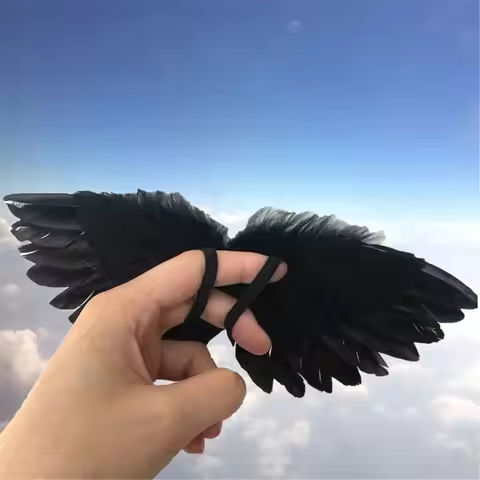 White Black Crafts Kids Mini Feather Angel Wing Newborn Dog Pet Prop Doll Decoration Party Birthday Gift Easter Valentines Day https://tinyurl.com/2y79wkke