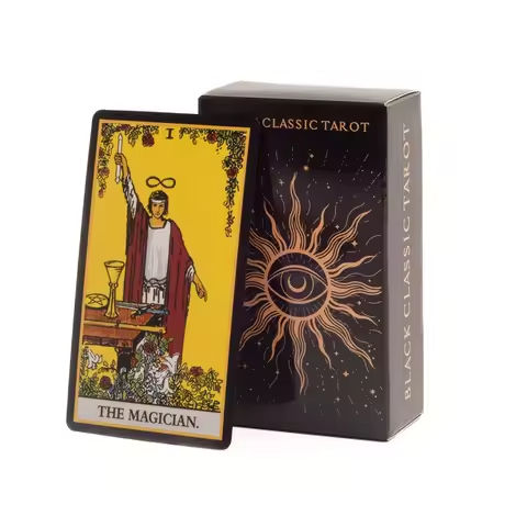 Black Classic Tarot Cards Deck 78pcs Fortune-Telling Game Set with Guidebook for Family Gatherings and Board Games https://tinyurl.com/26jocw28