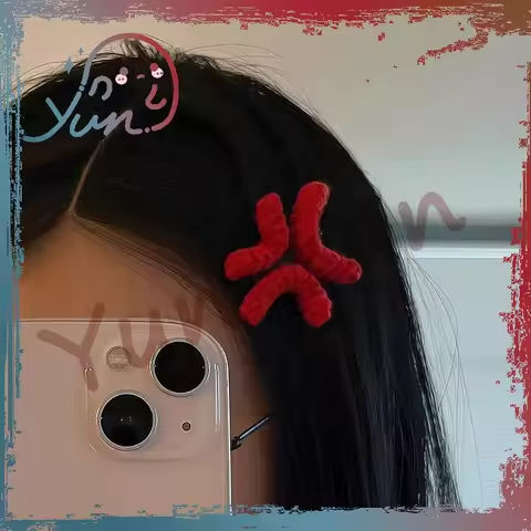 Break Two-Dimensional Angry Hairpin Angry Creative Funny Hairpin Handmade Crocheted Wool Hair Accessory Cute Side Bangs Clip https://tinyurl.com/237lq5kl