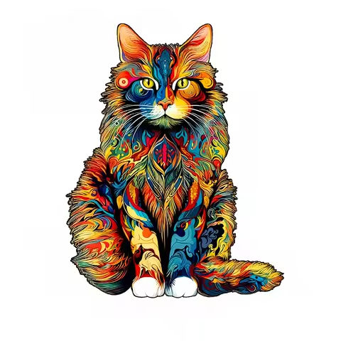 unique Cat Pattern Wooden Puzzle,Irregular Animal Shapes,  Leisure toys, The Gift for Halloween, Christmas, Birthday. https://tinyurl.com/2ckdrsfk