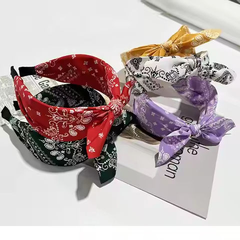 Boho Bow Print Headbands for Women Wide Brimmed Hairbands Vintage Elegant Hair Hoop Cross Knot Headwear Girls Hair Accessories https://tinyurl.com/23psh5px