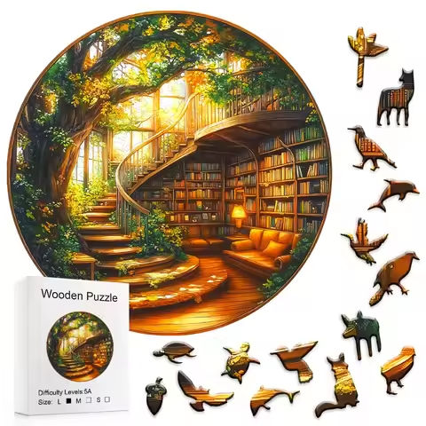 Fantasy Tree Series – Library – Wooden Puzzles Graduation or Birthday Gifts Home Decoration – Adult Puzzles https://tinyurl.com/224gxvrn