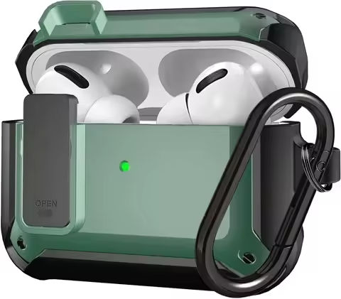 For Airpods 4/Pro 2/AirPods 1/2/3 Case with Lock, Rugged Shell Military Armor Protective Cover Wireless Earphone With Keychain https://tinyurl.com/266ap62x