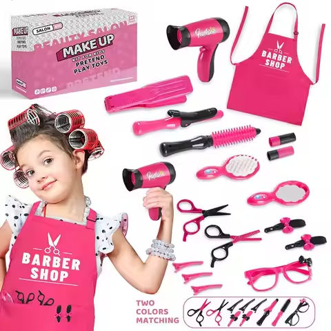 17pcs Girls Beauty Salon Set make up kit for kid pretend play toy cosplay for party game maquillage juguetes girls birthday gift https://tinyurl.com/2d6qa24a