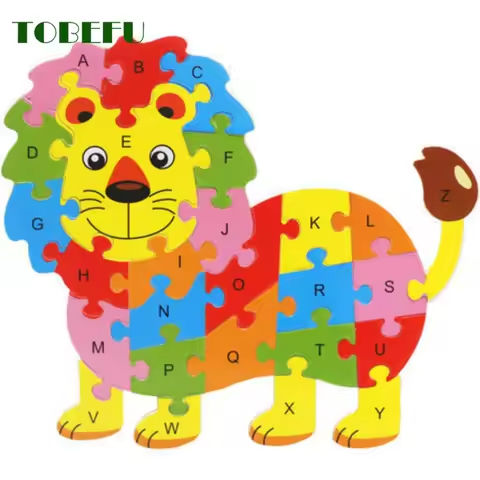 English Letter Building Block Wood Animal Jigsaw Puzzle Children Cognition Intelligence Toy for Toddlers Early Educational Gifts https://tinyurl.com/27m654j8