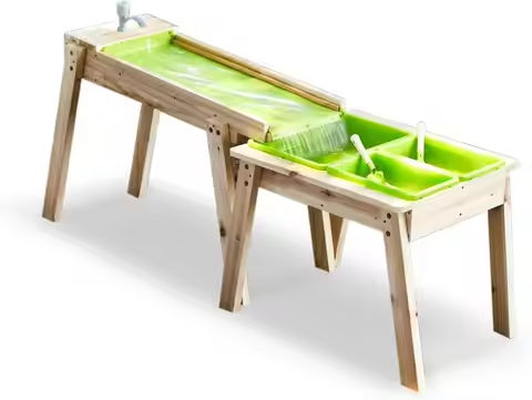 Kids 3 Sets Rushing River Falls Sensory Table, Wood Sand Playset for Kids, Outdoor Wooden Toy Play Water Set for Boys and Girls, https://tinyurl.com/25a2hyt7