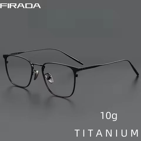 FIRADA Fashion Comfortable Square Eyeglasses Vintage Pure Titanium Eyewear Optical Prescription Glasses Frame For Men 30020-C https://tinyurl.com/2a2nh775