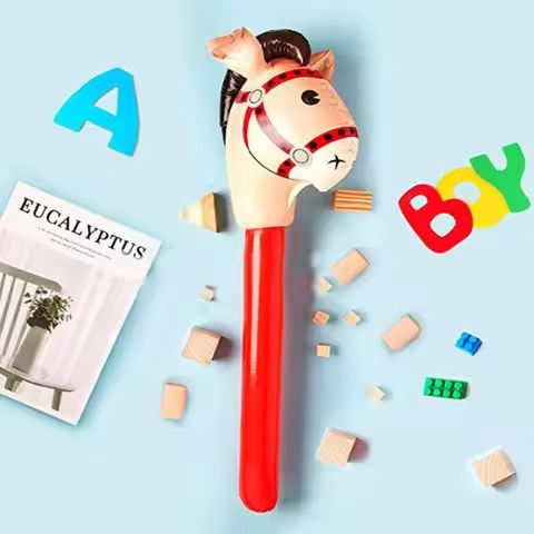 Inflatable Ride-on Animal Horse Head Stick Ride-on Animal Toy For Kids Horse Riding Game Outdoor Playing Party Decor https://tinyurl.com/2alyjldz