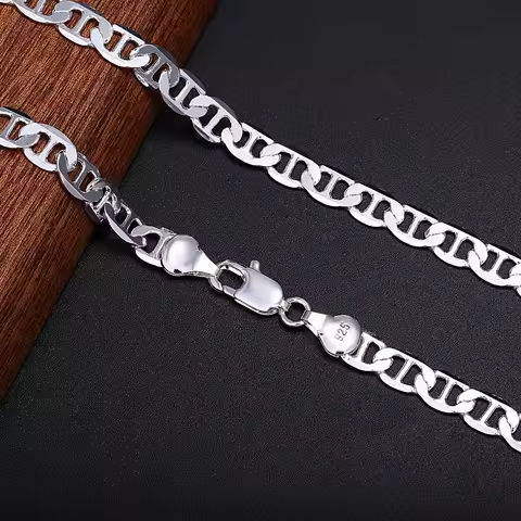 45-60cm 925 Sterling Silver Necklace noble luxury gorgeous charm fashion 6MM Boy men solid wedding party women jewelry https://tinyurl.com/286sekp2