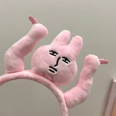 1pc Fun Raise Your Hands to Pull Your Hair, Pink Bunny Headbands, Funny Fun Headbands, Grab Bangs, Hair Ties, Cartoon Headwear https://tinyurl.com/28ba685n
