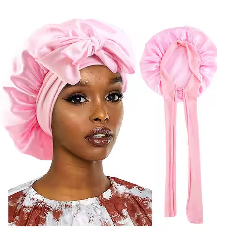 New Satin Sleeping Cap For Women Solid Wide Band Stretch Head Tie Silky Bonnet Edge Wrap Nightcap Hair Care Shower Head Cover https://tinyurl.com/27tlt9sc