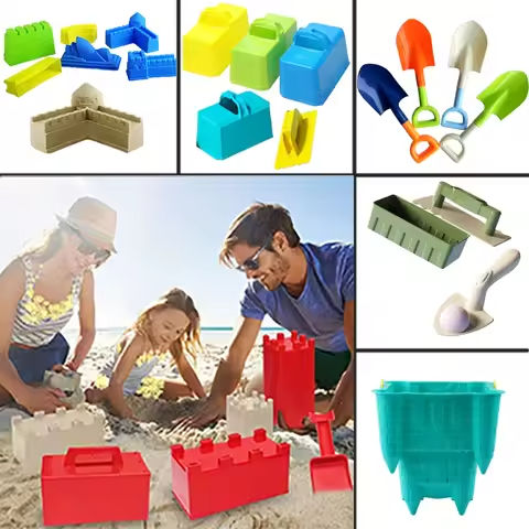 Beach Toy Children Play Sand Toy Shovel Sandbox Brick Walls Molds Castle Building Tools Summer Outdoor Play Beach Game for Kids https://tinyurl.com/23oa3bos