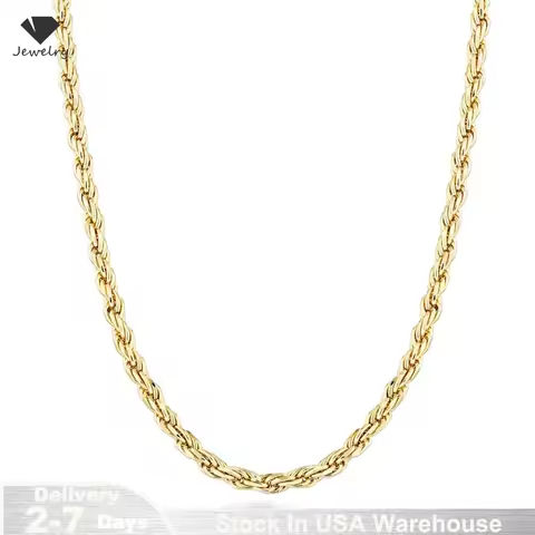 18K Gold plated 2.8MM Twisted Rope Twist Electroplating Necklace for Men Women 925 Sterling Silver Wedding original Jewelry Gift https://tinyurl.com/23x2ujgy
