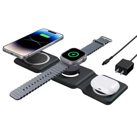 Magnetic Wireless Charger 3 In 1 Travel Charging Flexible Fast Charging Dock Station for Apple Devices for iPhone 16 15 14 13 12 https://tinyurl.com/2a4uvojh