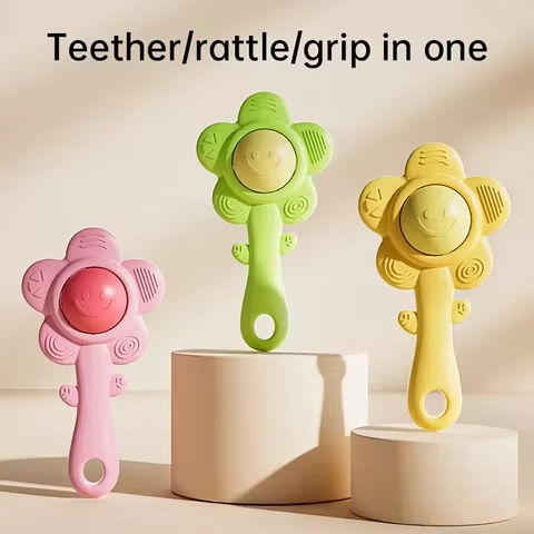 A Teether And Rattle For Babies: Sound, Chewable Toy, Early Learning And Entertainment, Teether, Rattle, Grip Function 3-In-1. https://tinyurl.com/2bzg3tqx