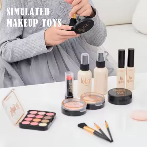 Simulated Makeup Toys, Play Cosmetics Girl Gifts Fake Makeup Set Toy Simulated Lipstick Powder Blusher Not Real Makeup for Kids https://tinyurl.com/2c8ejurp